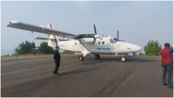 पाँच वर्षपछि रेसुङ्गा विमानस्थलमा परीक्षण उडान, चाँडै नियमित उडान गरिँदै