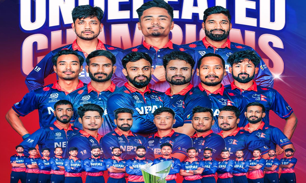 आइसीसी टी-२० छनोटमा अपराजित रहँदै नेपालले जित्यो उपाधि