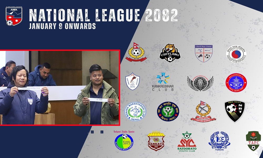 राष्ट्रिय लिग : ३ स्थानमा खेल, १७ टोलीको सहभागिता