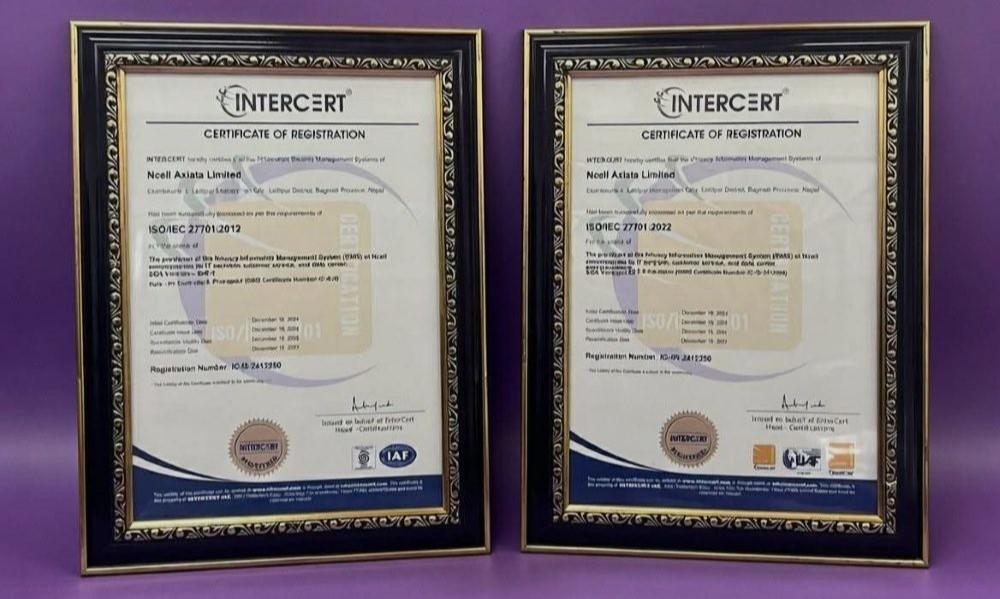 एनसेलद्वारा आइएसओ २७००१ र २७७०१ मान्यता नवीकरण