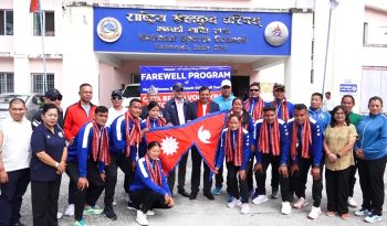 भलिबल टुरमा सहभागी हुने नेपाली टोलीलाई बिदाइ